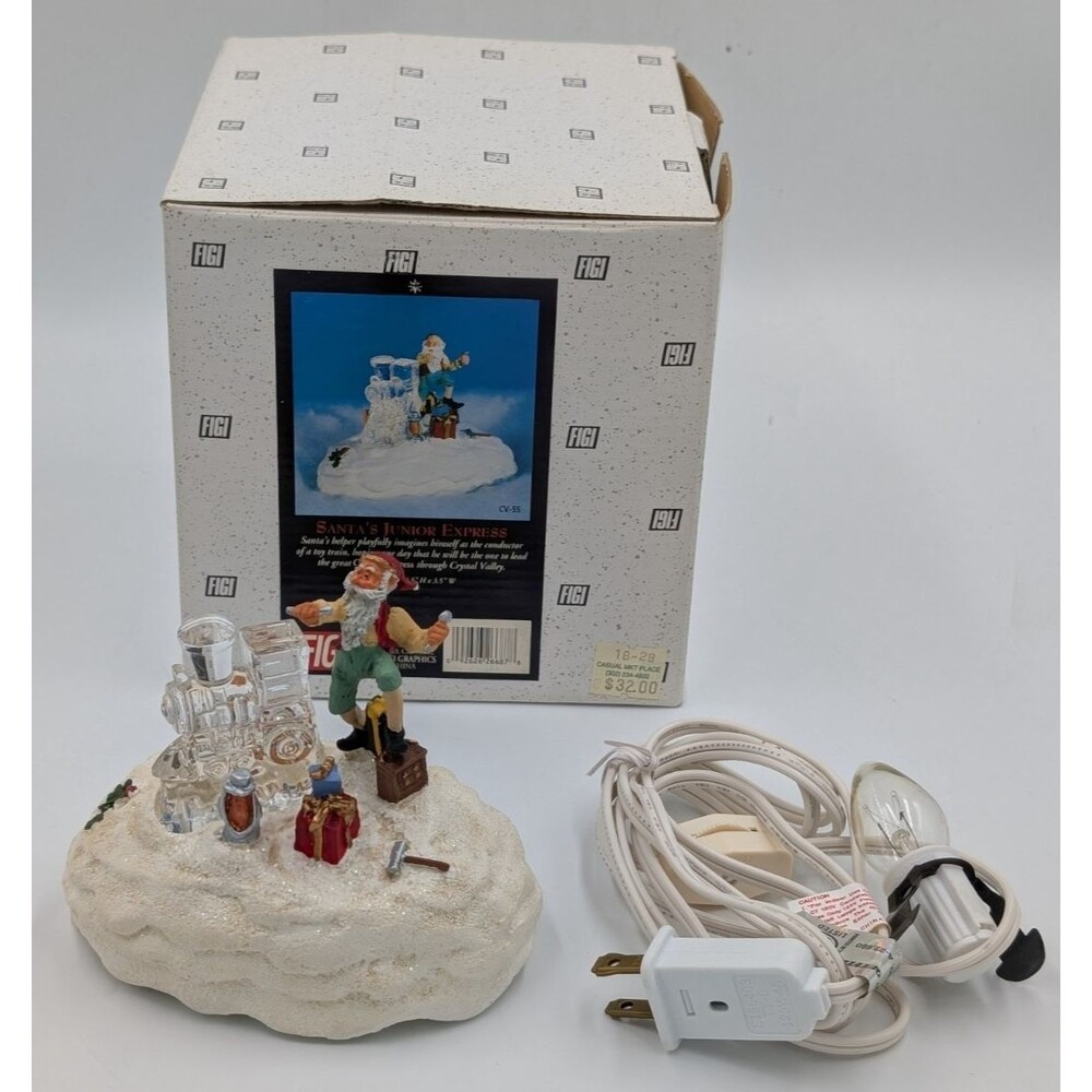 1997 FIGI Lighted Santa's Junior Express With Box CV-55 Santa & Train